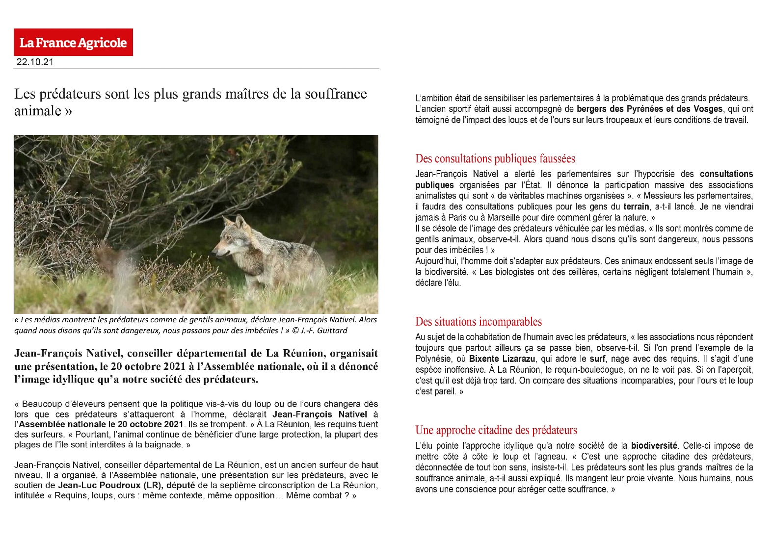 Article La France agricole