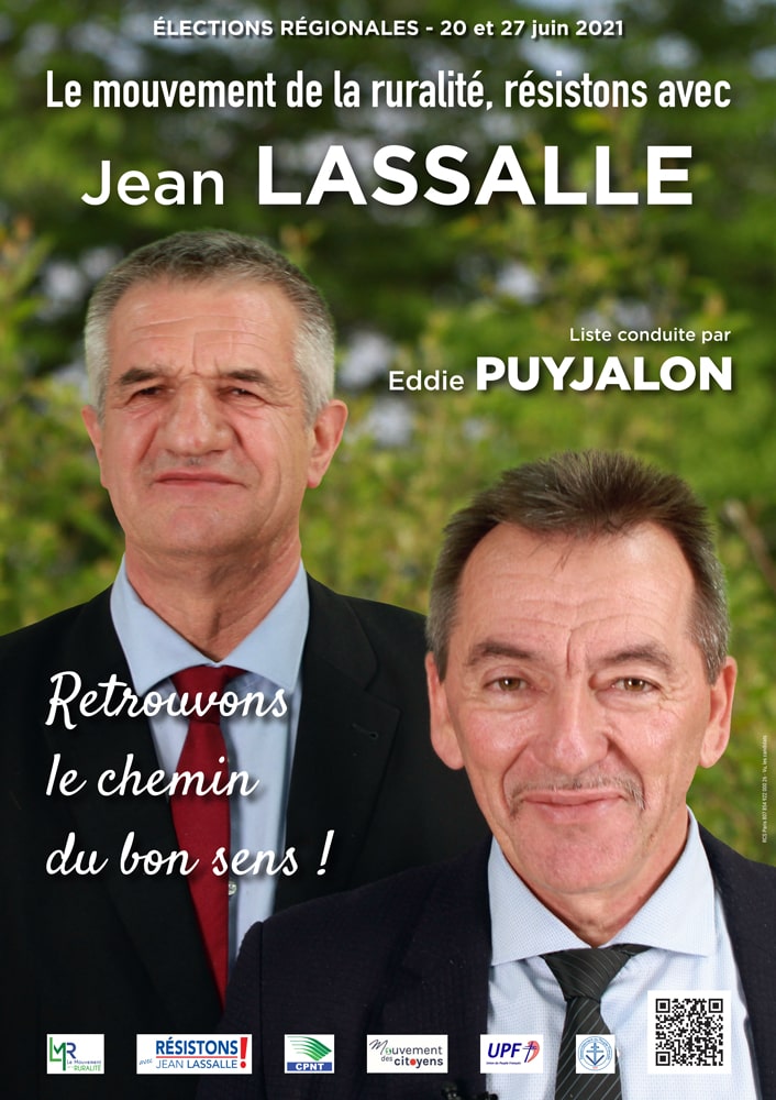 Bien qu'en position non-éligible, Jean Lassalle est la figure de proue du Mouvement de la ruralité en Nouvelle-Aquitaine