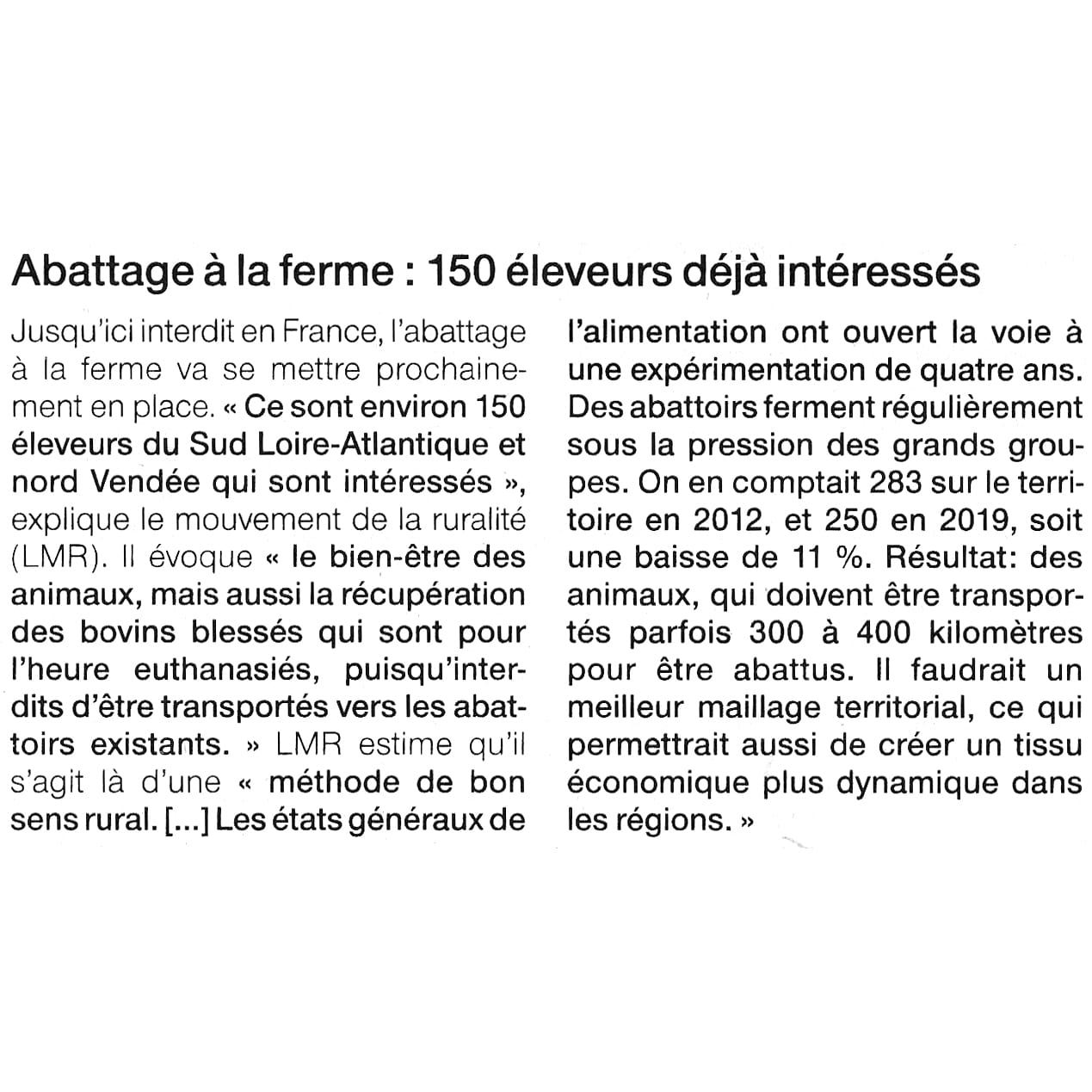 Article Ouest France