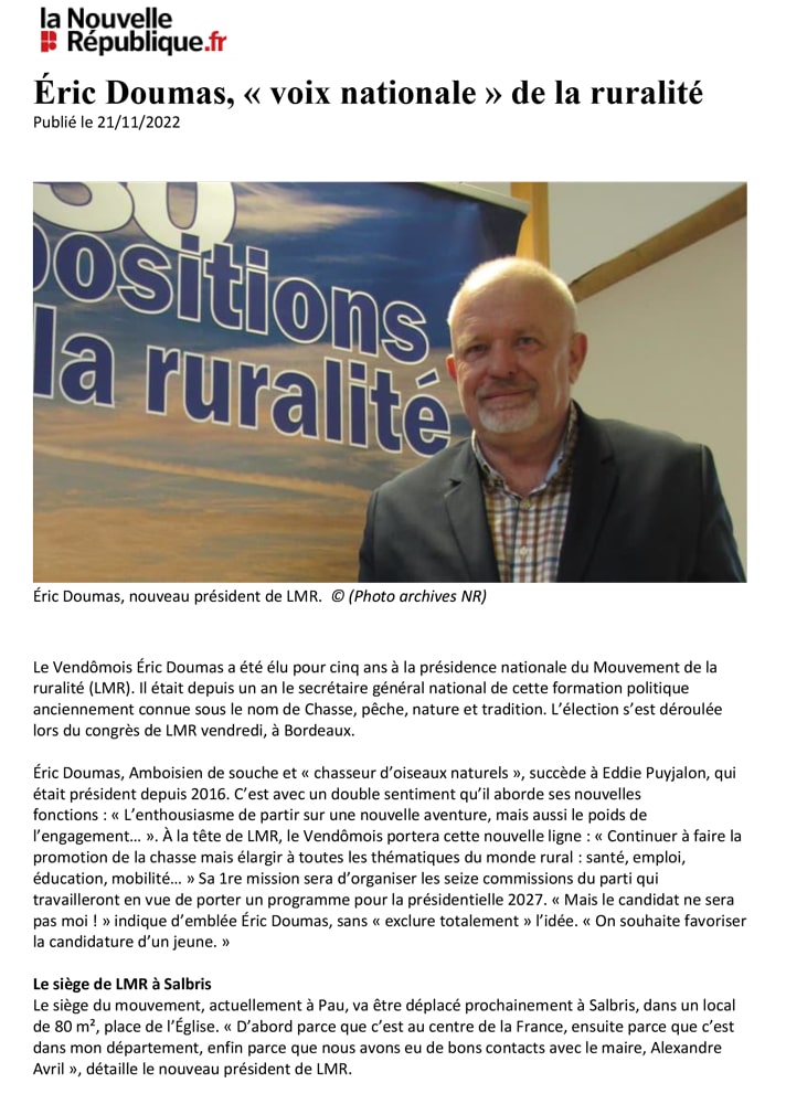 Article de la Nouvelle république.fr